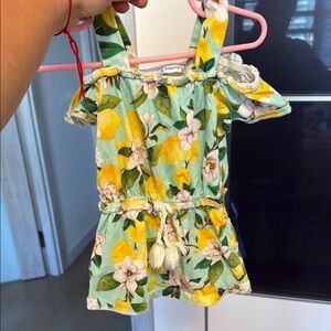 Mayoral Lemon and Floral Print Romper 2T